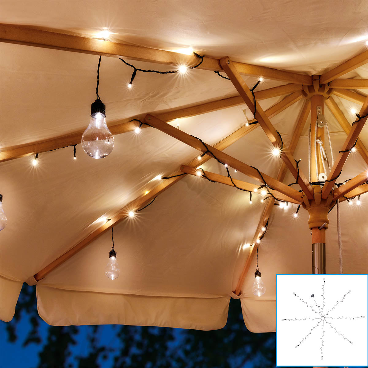 Parasol Decorative LED String Lights – Seasonal Lights Collection – 80 LEDs – WM25-CTYHX002