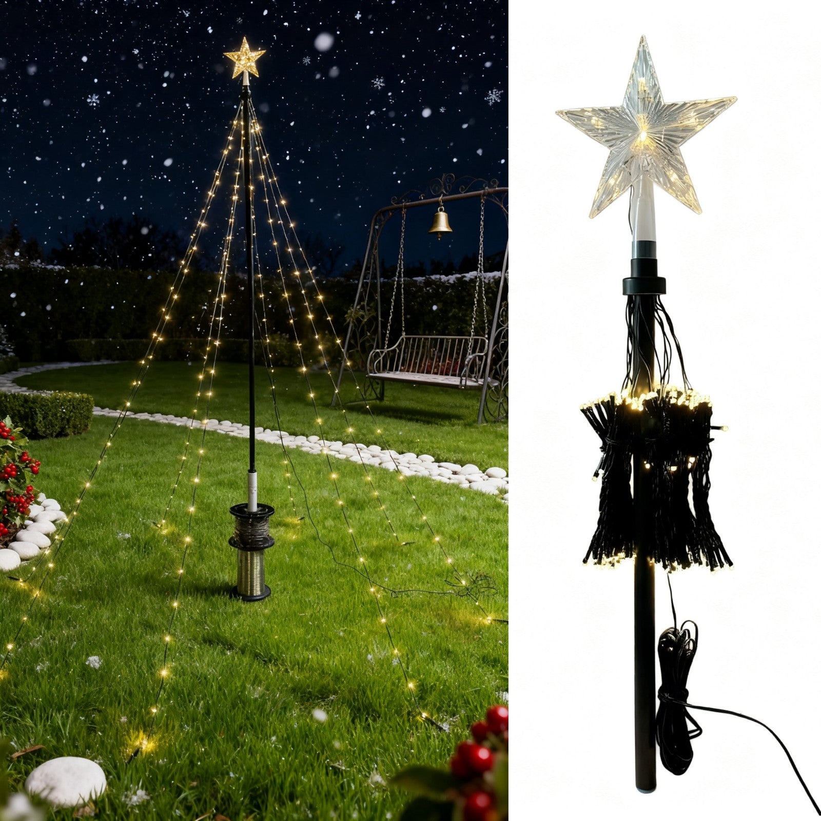 Star Christmas Tree Decorative LED Lights – Seasonal Lights Collection – 200 LEDs – WM25-CTYHX003