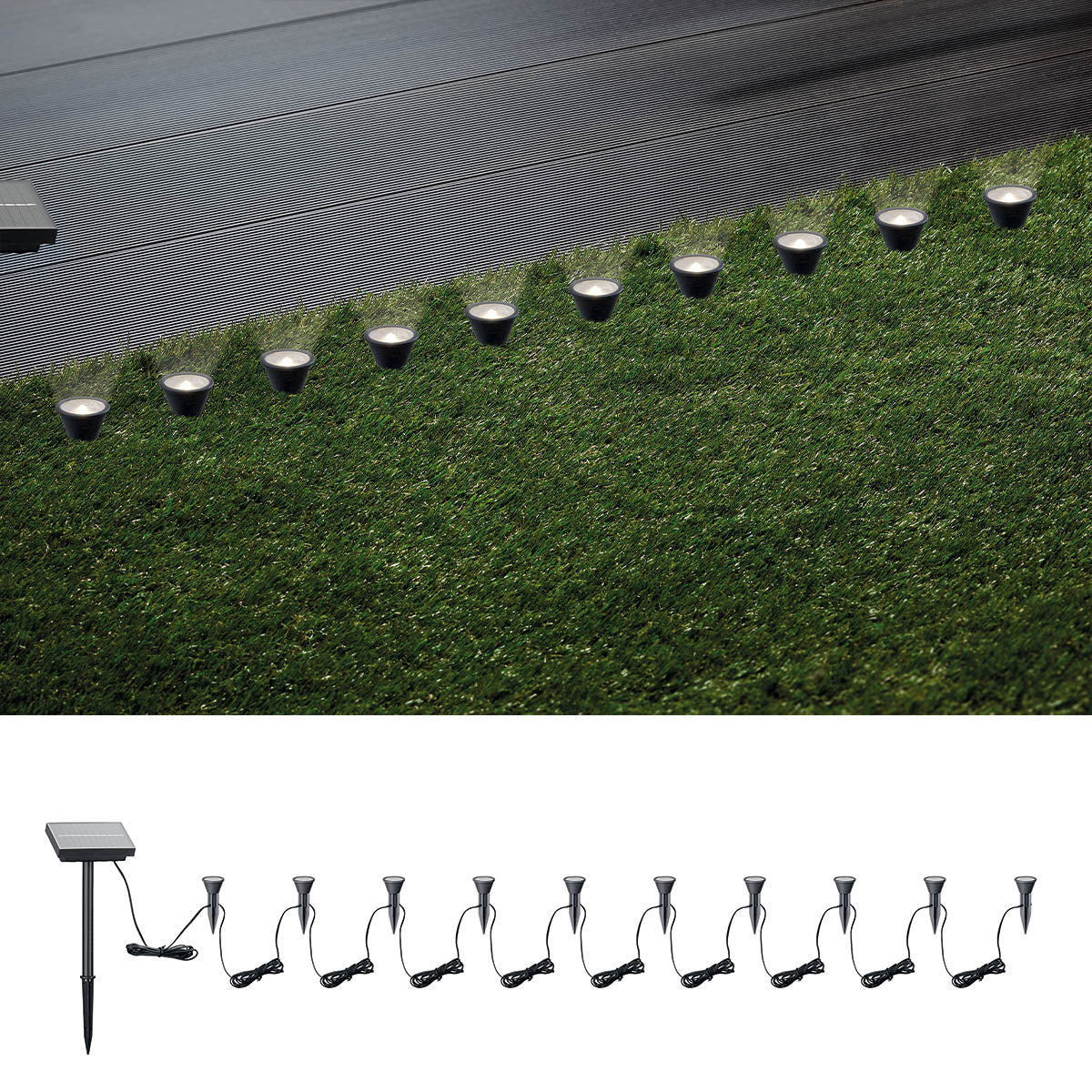 Solar Ground Decorative LED String Lights – Seasonal Lights Collection – Warm White – WM25-CTYHX009