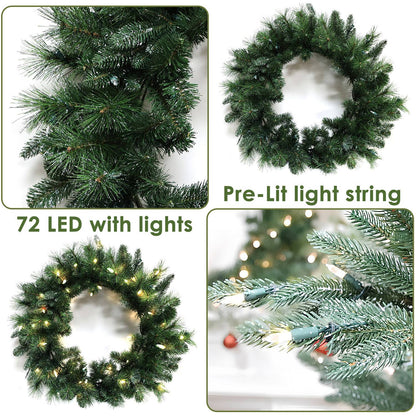 Pre-Lit Wreath, 60 cm -SW30FW30-140TW