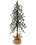 Mini Christmas Tree 30" – Hardneedle Flocked Greenery with Burlap Base – YCY024-53-30TB