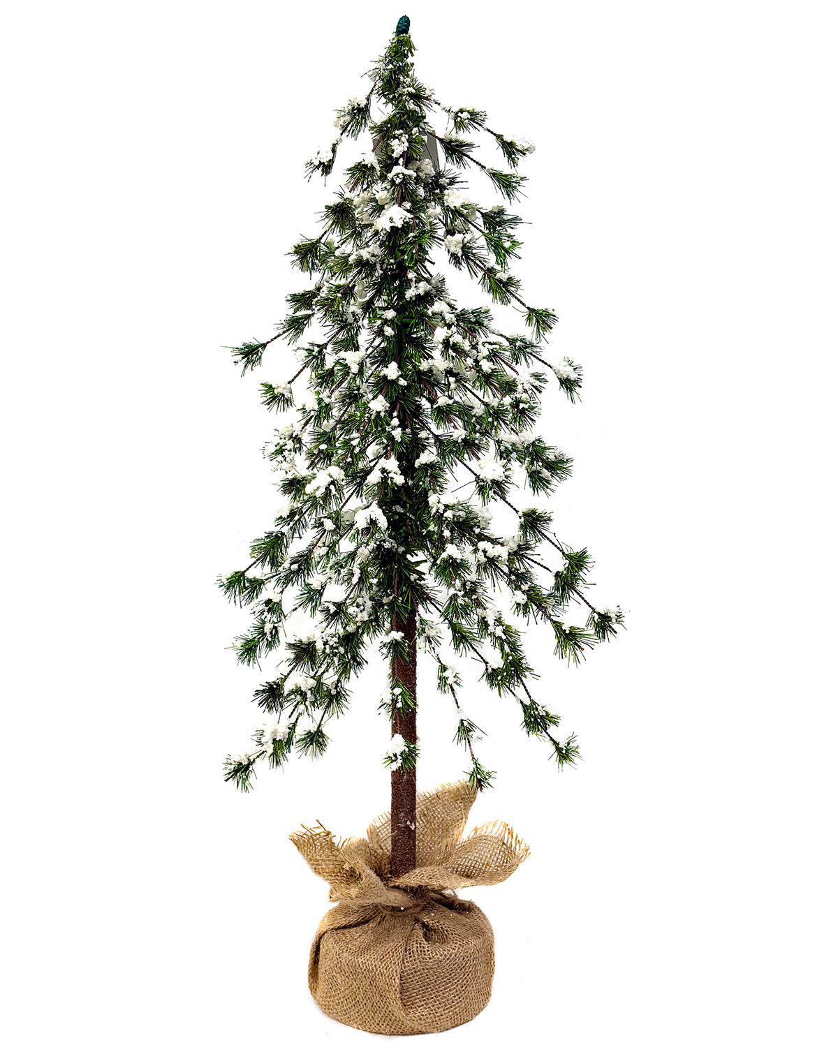 Mini Christmas Tree 30" – Hardneedle Flocked Greenery with Burlap Base – YCY024-53-30TB