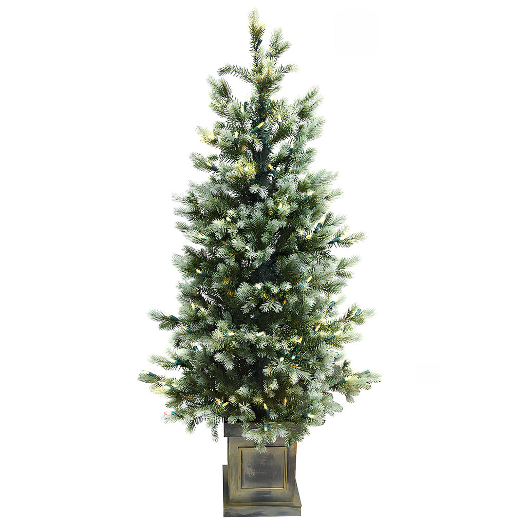 Pre-Lit Potted Pine Christmas Tree, 4 ft (S48FW23-138T-174LED)
