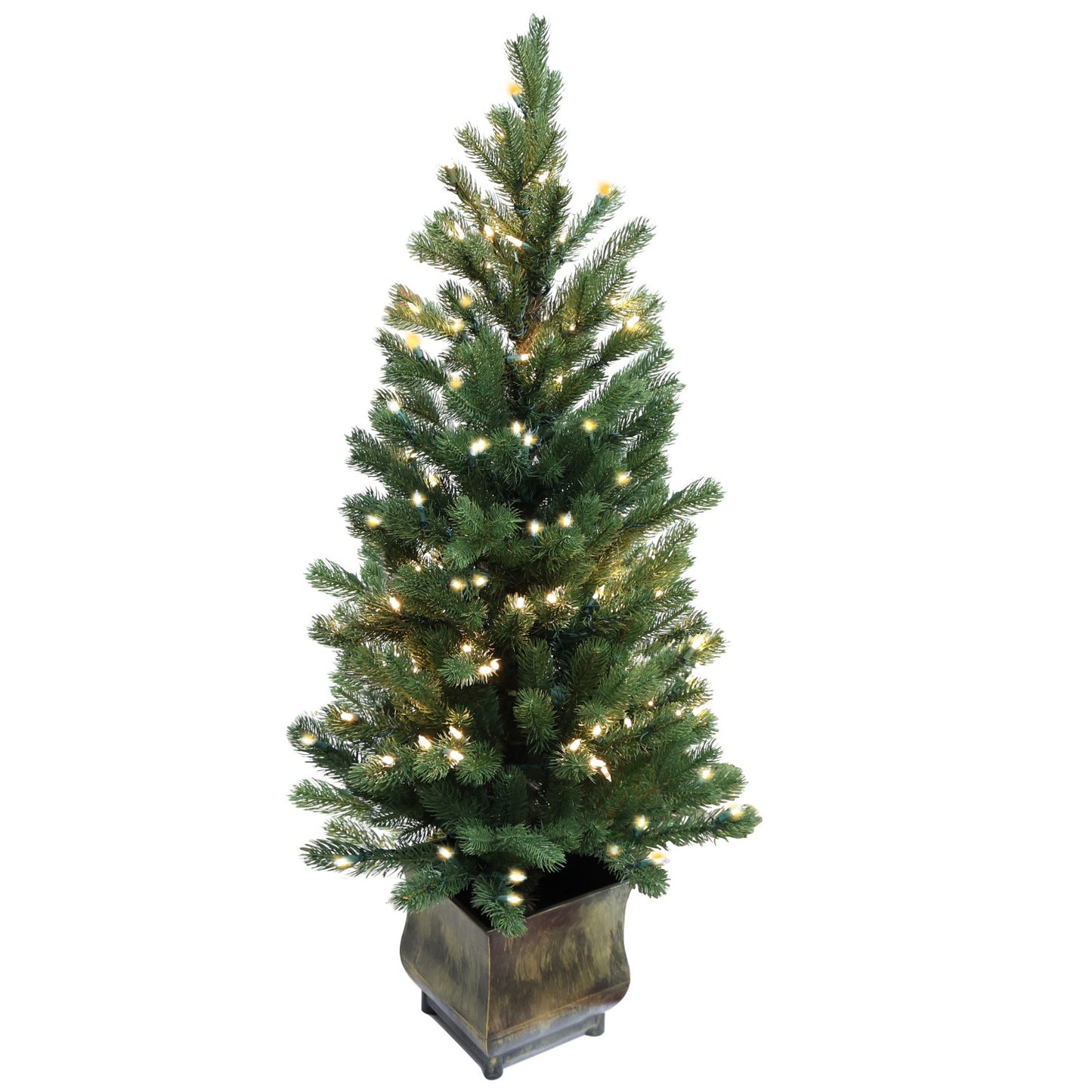 Pre-Lit Potted Pine Christmas Tree, 4 ft (S48FW23-168T-174LED)