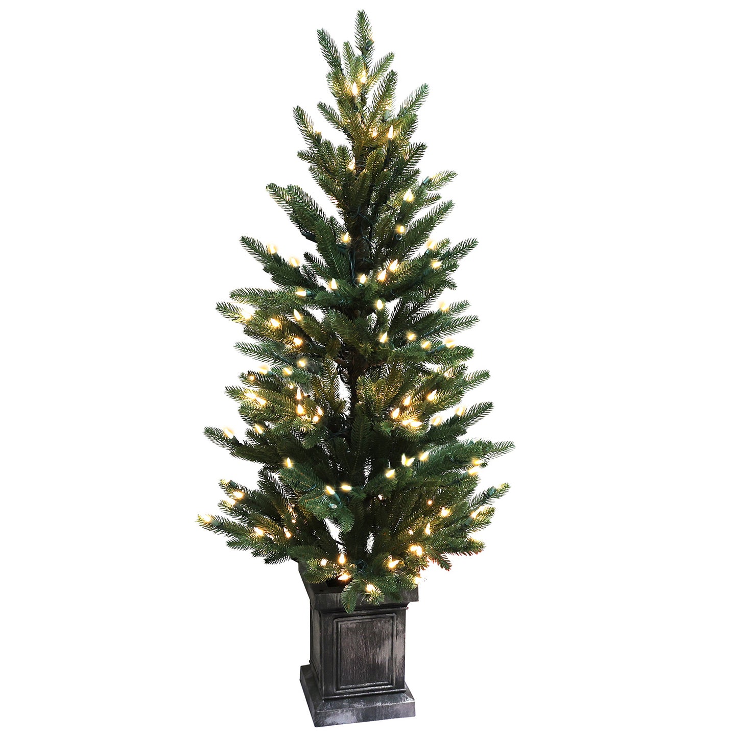 Pre-Lit Potted Pine Christmas Tree, 4 ft (S48FW23-138TW-174LED)
