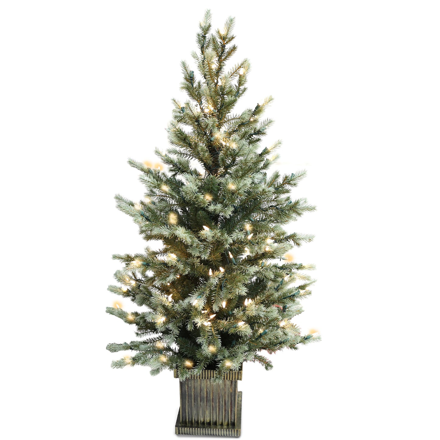 Pre-Lit Potted Pine Christmas Tree, 4 ft (S48FW27-162T-174LED)