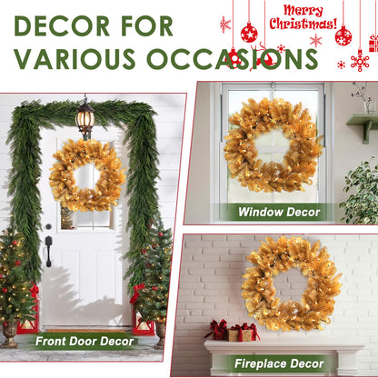 Pre-Lit Wreath, 60 cm -SW30FW30-164T-72LED-P