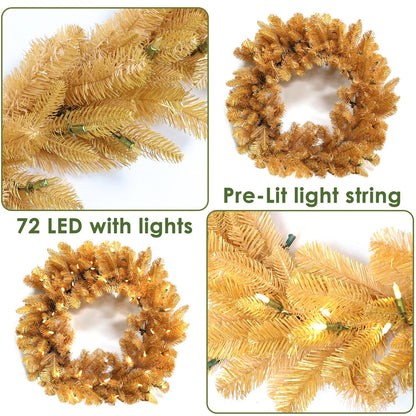 Pre-Lit Wreath, 60 cm -SW30FW30-164T-72LED-P