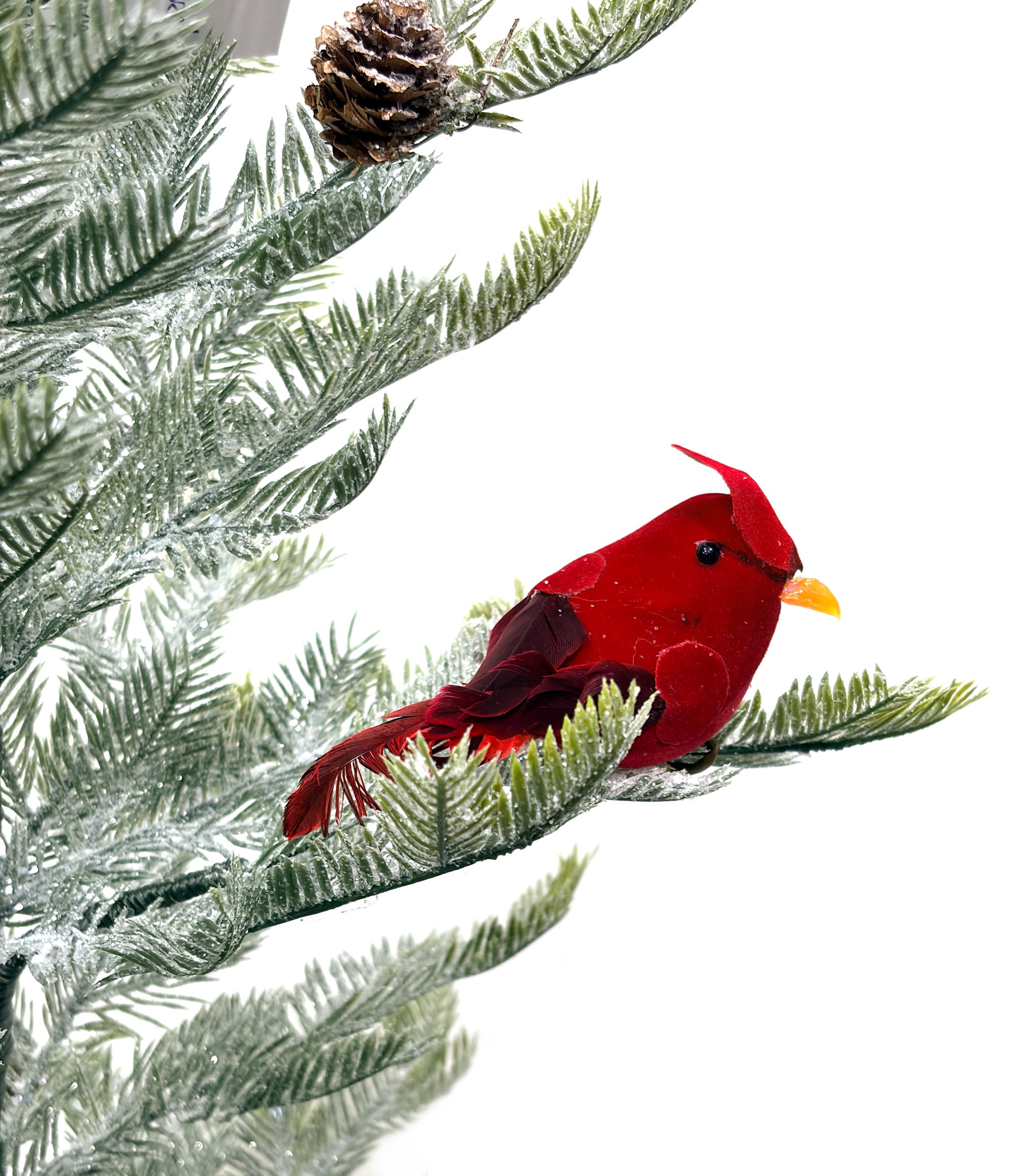 Mini Christmas Tree 30" – Frosted Greenery with Birds & Pine Cones – YCY020-102B-30T