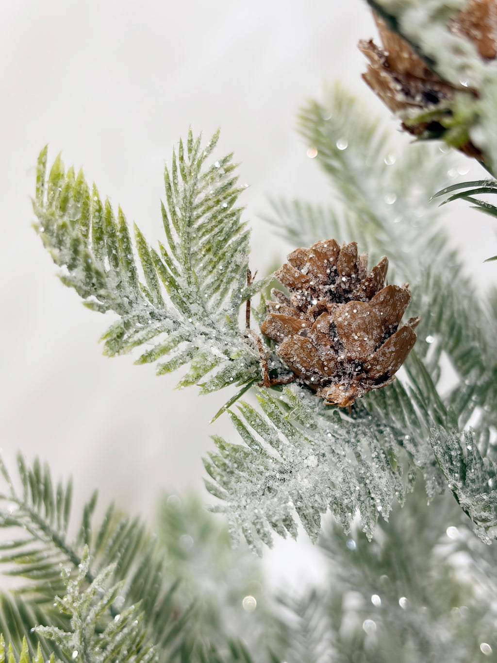 Mini Christmas Tree 30" – Frosted Greenery with Birds & Pine Cones – YCY020-102B-30T