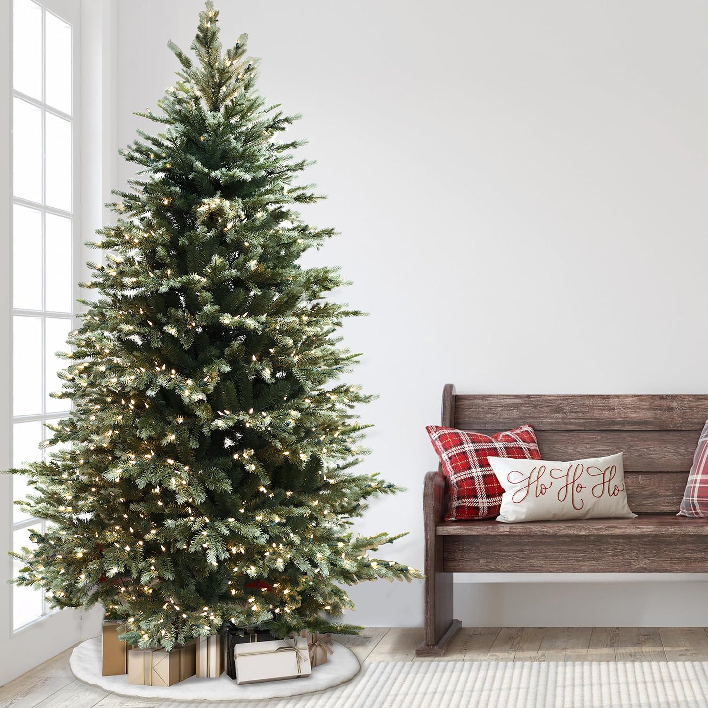 Pre-Lit Traditional Fir Multi-Function Christmas Tree,7.5 ft(B90FW54-807T-534LED)