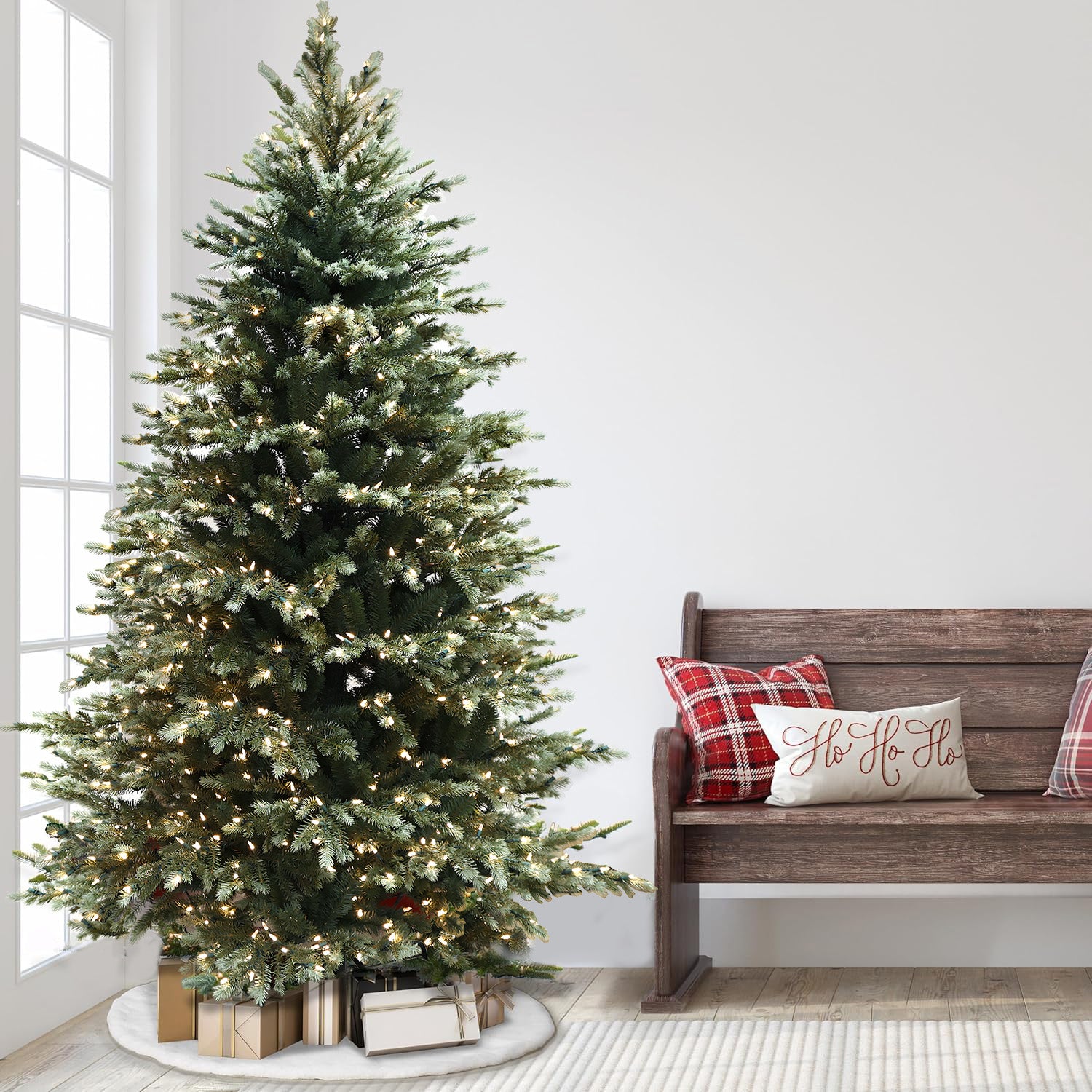 Pre-Lit Traditional Fir Multi-Function Christmas Tree,7.5 ft(B90FW54-807T-534LED)