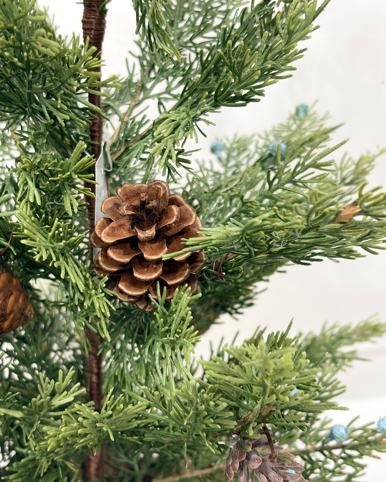 Mini Christmas Tree 30" – Greenery with Natural Pine Cones & Burlap Base – YCY025-93-30TT