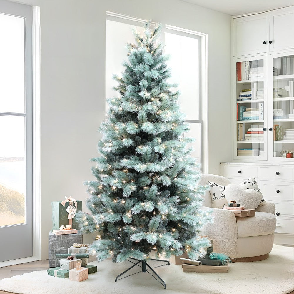 Pre-Lit Traditional Fir Multi-Function Christmas Tree,7.5 ft(B90FW52-1030T-534LED)