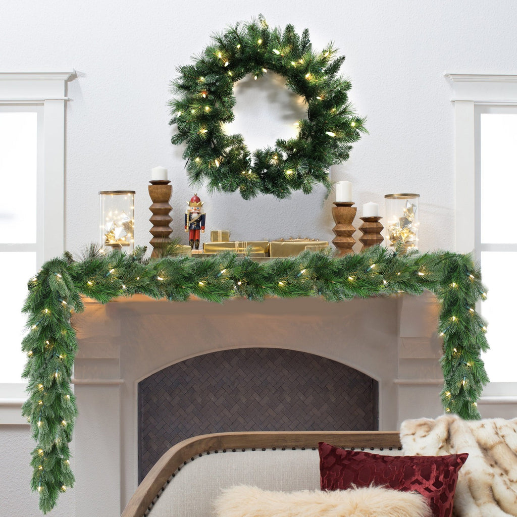 Pre-Lit Warm White LEDs Garland (G108FW12-180T-72LED )