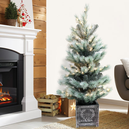 Pre-Lit Potted Pine Christmas Tree, 4 ft (S48FW23-158T-174LED)