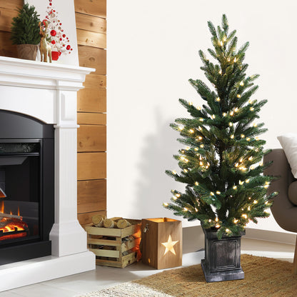 Pre-Lit Potted Pine Christmas Tree, 4 ft (S48FW23-138TW-174LED)