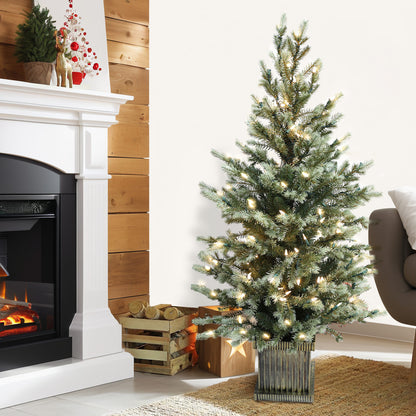 Pre-Lit Potted Pine Christmas Tree, 4 ft (S48FW27-162T-174LED)