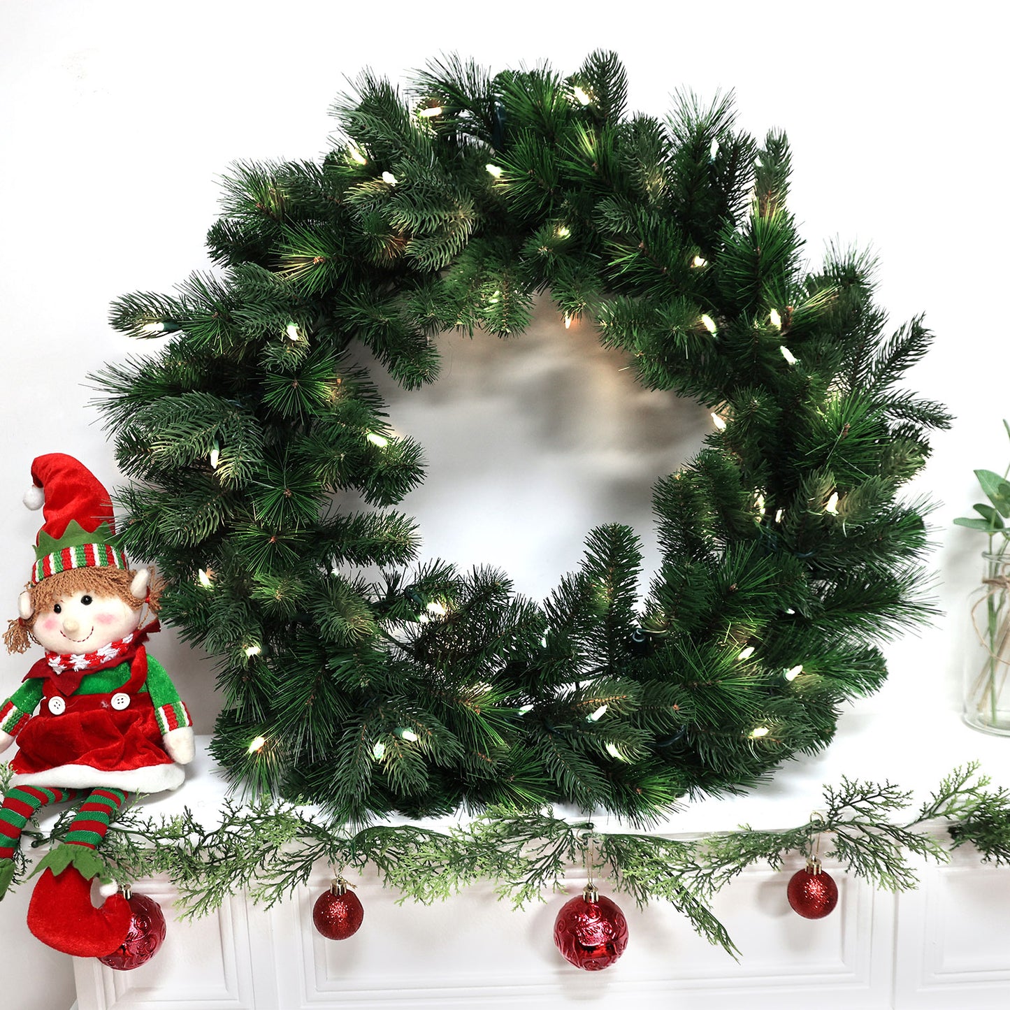 Pre-Lit Wreath, 60 cm -SW30FW30-130T