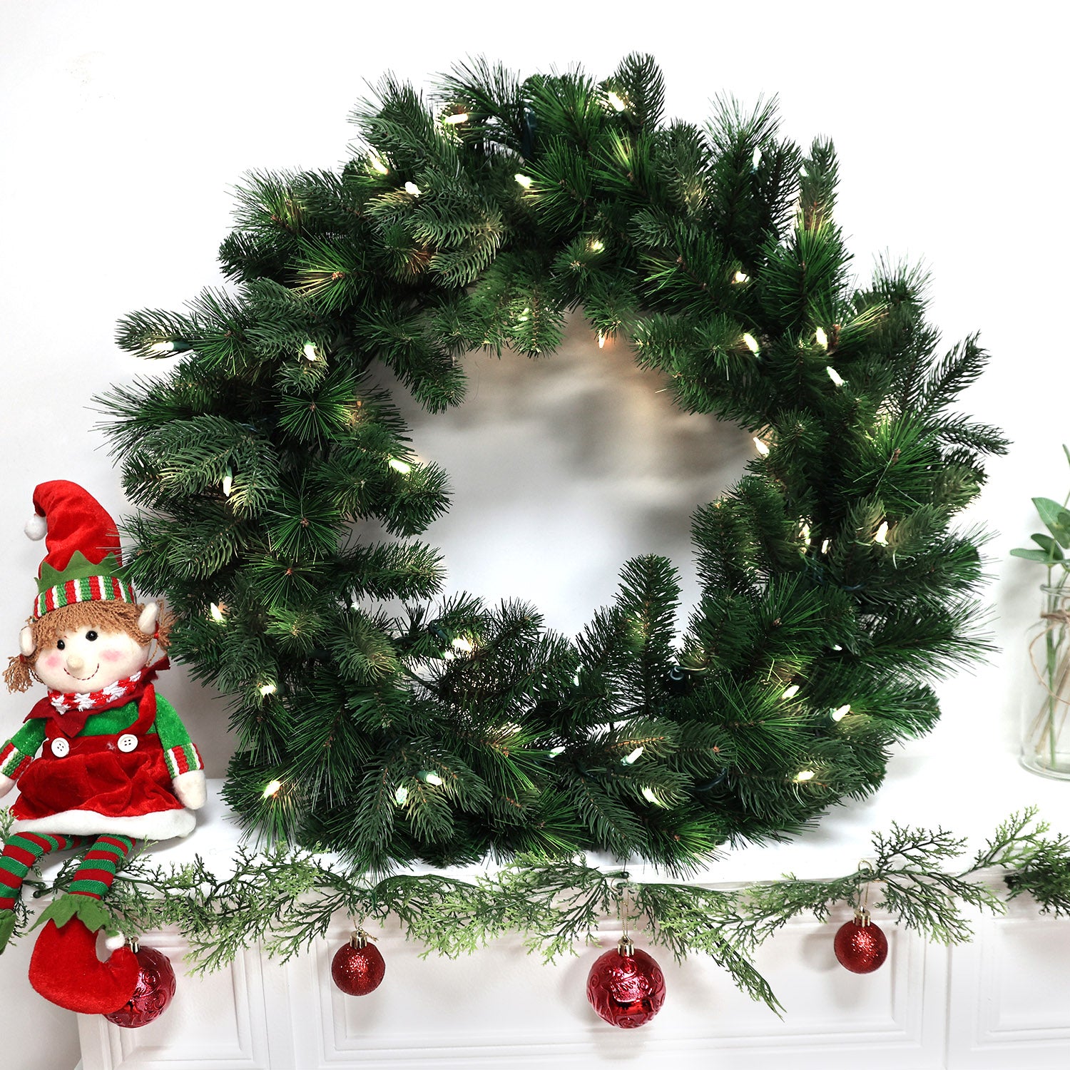 Pre-Lit Wreath, 60 cm -SW30FW30-130T