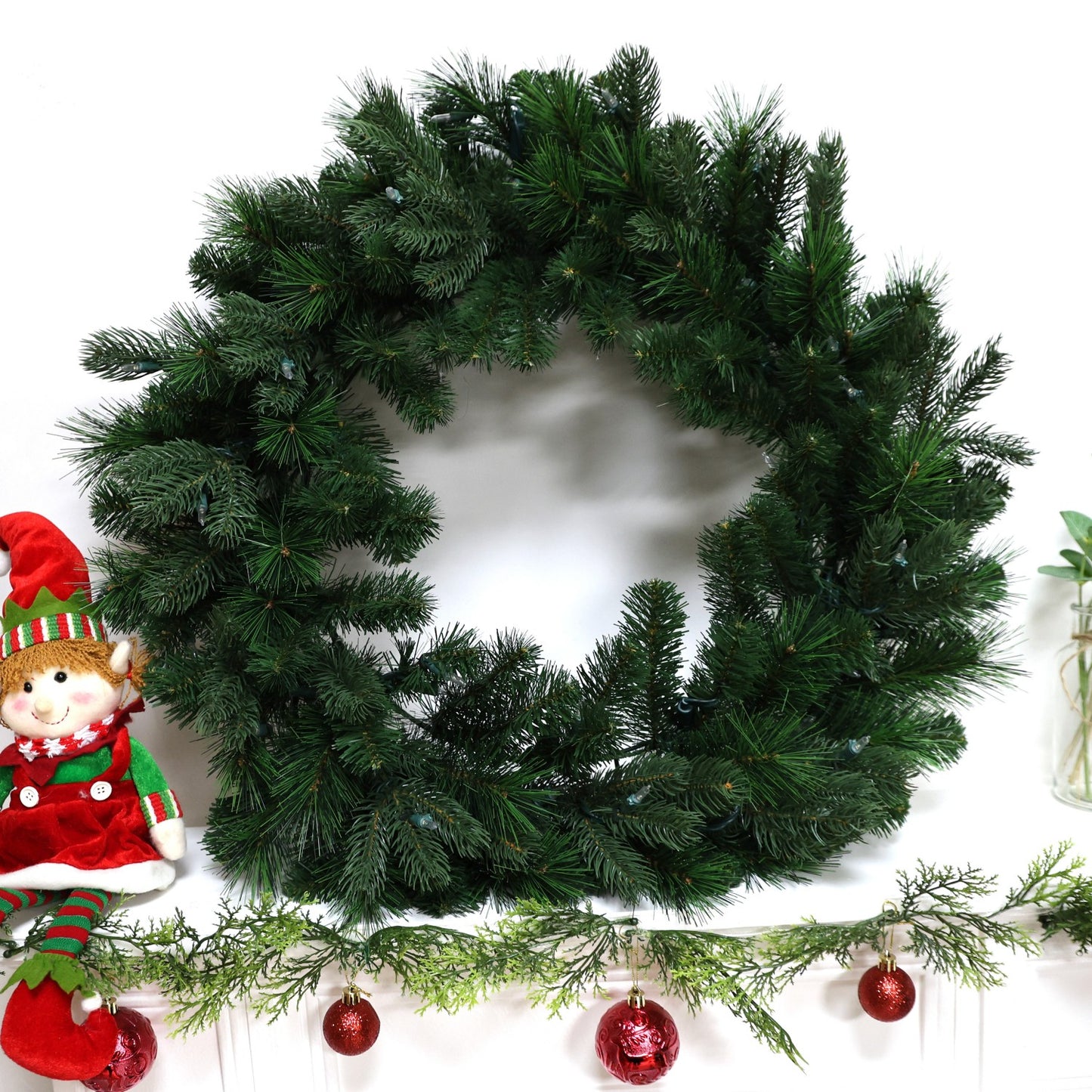 Pre-Lit Wreath, 60 cm -SW30FW30-130T