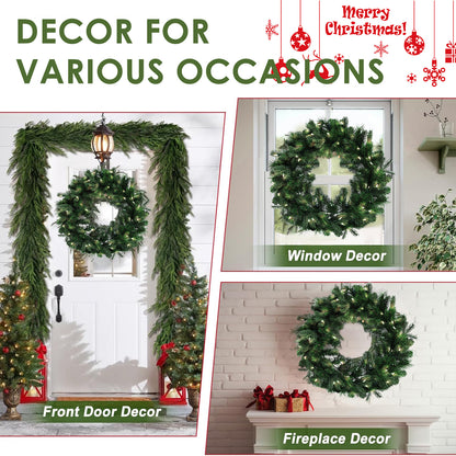Pre-Lit Wreath, 60 cm -SW30FW30-130T