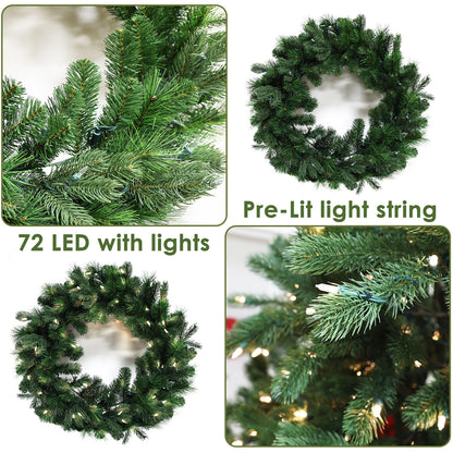 Pre-Lit Wreath, 60 cm -SW30FW30-130T