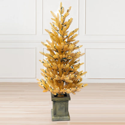 Pre-Lit Potted Pine Christmas Tree, 4 ft (S48FW23-138T-174LED-P)