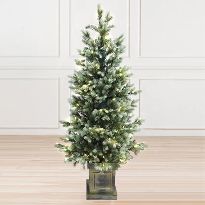 Pre-Lit Potted Pine Christmas Tree, 4 ft (S48FW23-138T-174LED)