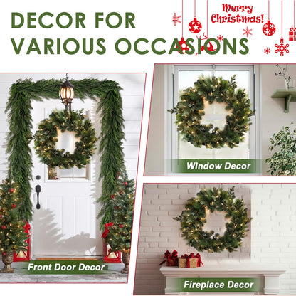 Pre-Lit Wreath, 60 cm -SW30FW30-120T