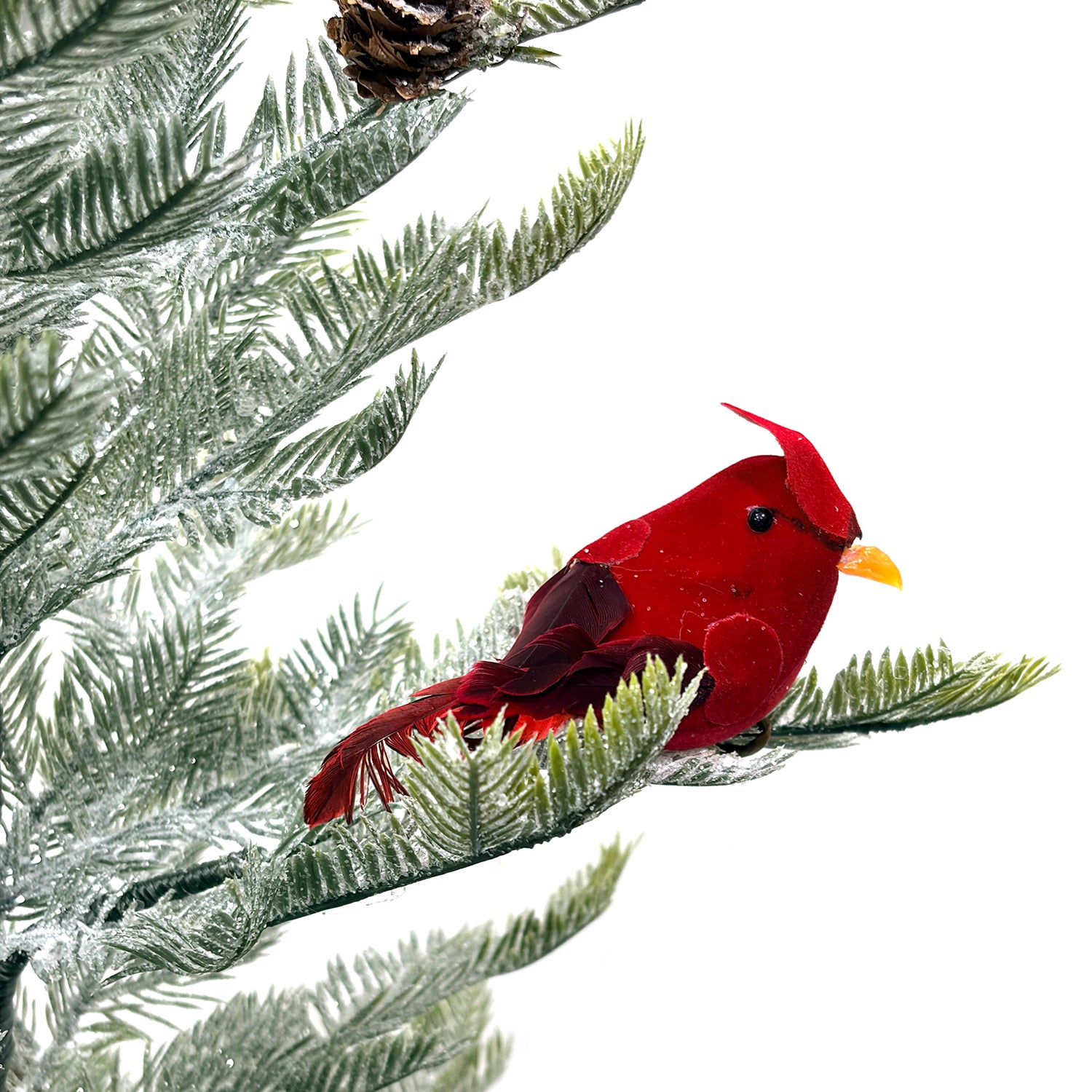 Mini Christmas Tree 30" – Frosted Greenery with Birds & Pine Cones – YCY020-102B-30T