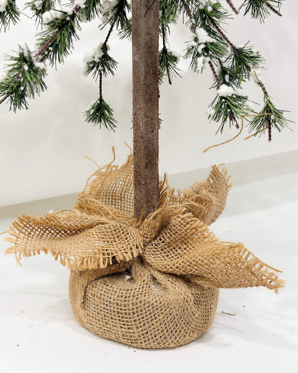 Mini Christmas Tree 30" – Hardneedle Flocked Greenery with Burlap Base – YCY024-53-30TB
