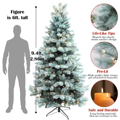 Pre-Lit Traditional Fir Multi-Function Christmas Tree,7.5 ft(B90FW52-1030T-534LED)