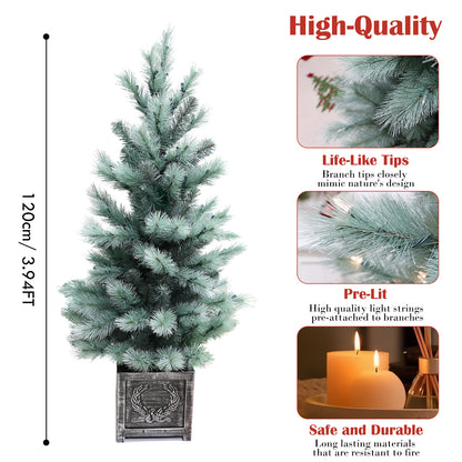 Pre-Lit Potted Pine Christmas Tree, 4 ft (S48FW23-158T-174LED)