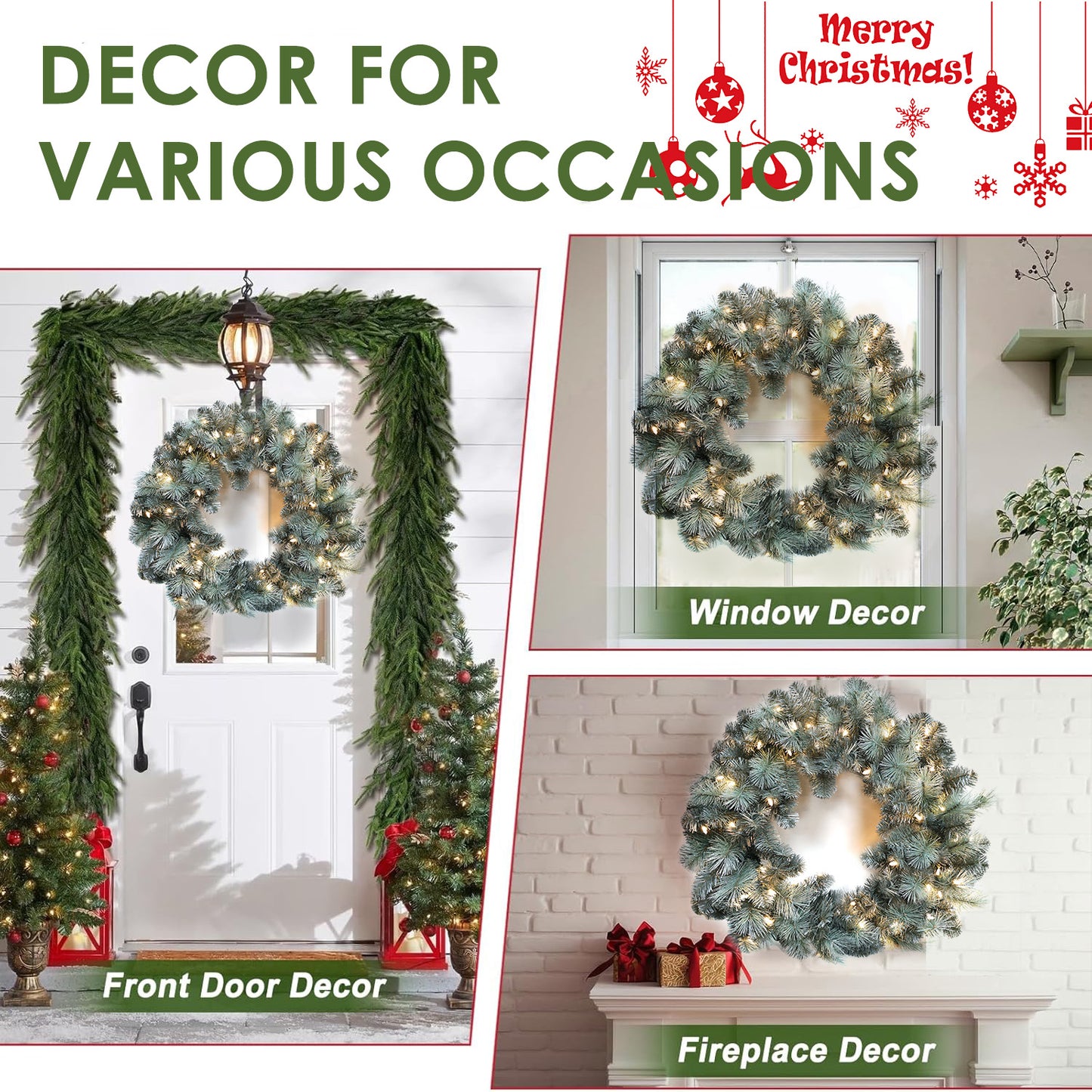 Pre-Lit Wreath, 60 cm -SW30FW30-150TS