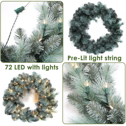 Pre-Lit Wreath, 60 cm -SW30FW30-150TS