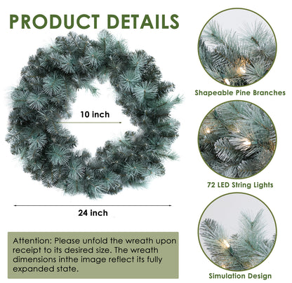 Pre-Lit Wreath, 60 cm -SW30FW30-150TS