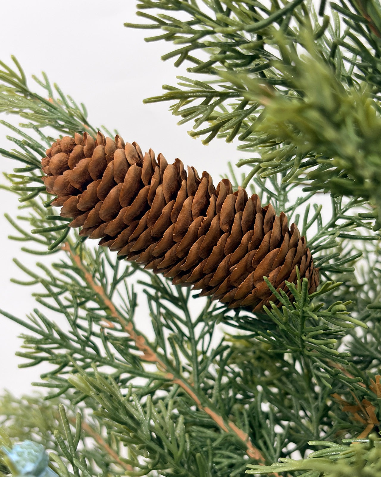 Mini Christmas Tree 24" – Greenery with Natural Pine Cones & Burlap Base – YCY025-93-24TT