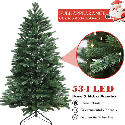 Pre-Lit Traditional Fir Multi-Function Christmas Tree,7.5 ft(B90FW50-796T-498LED)