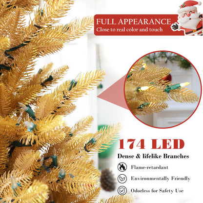 Pre-Lit Potted Pine Christmas Tree, 4 ft (S48FW23-138T-174LED-P)