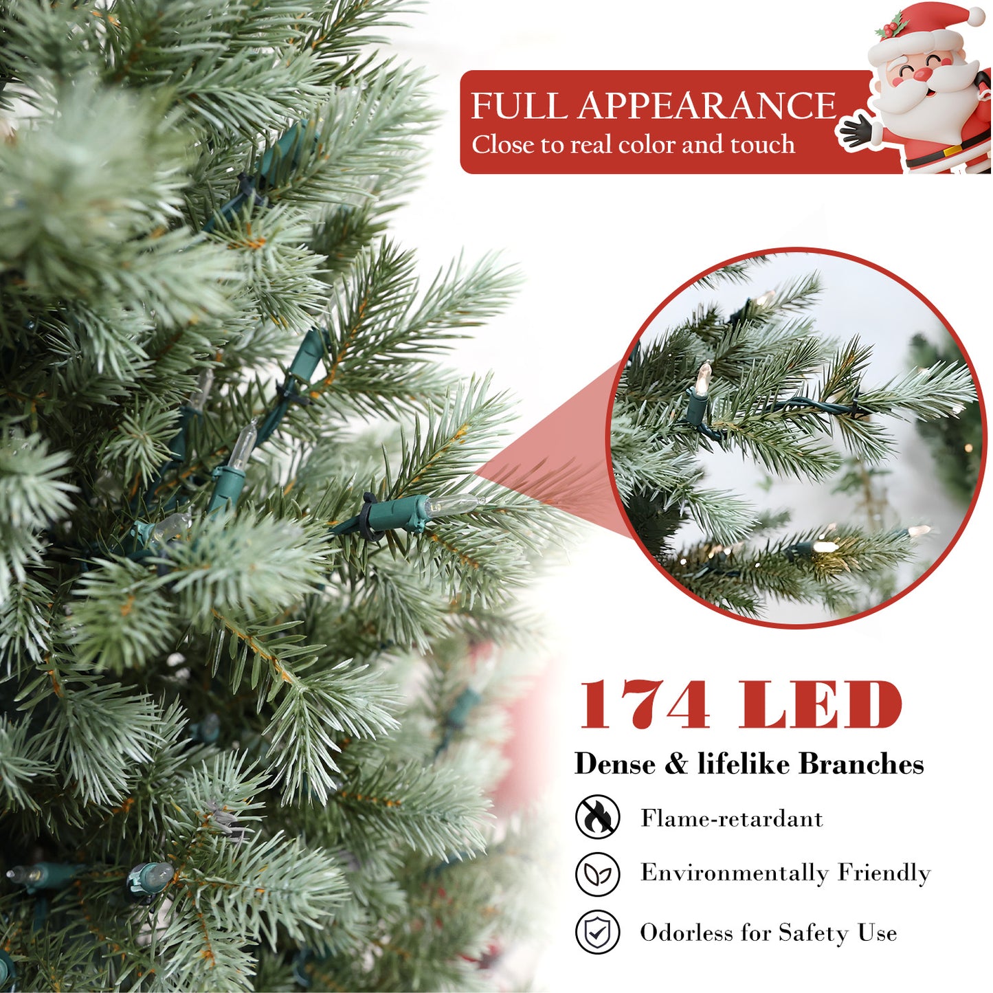 Pre-Lit Potted Pine Christmas Tree, 4 ft (S48FW23-138T-174LED)