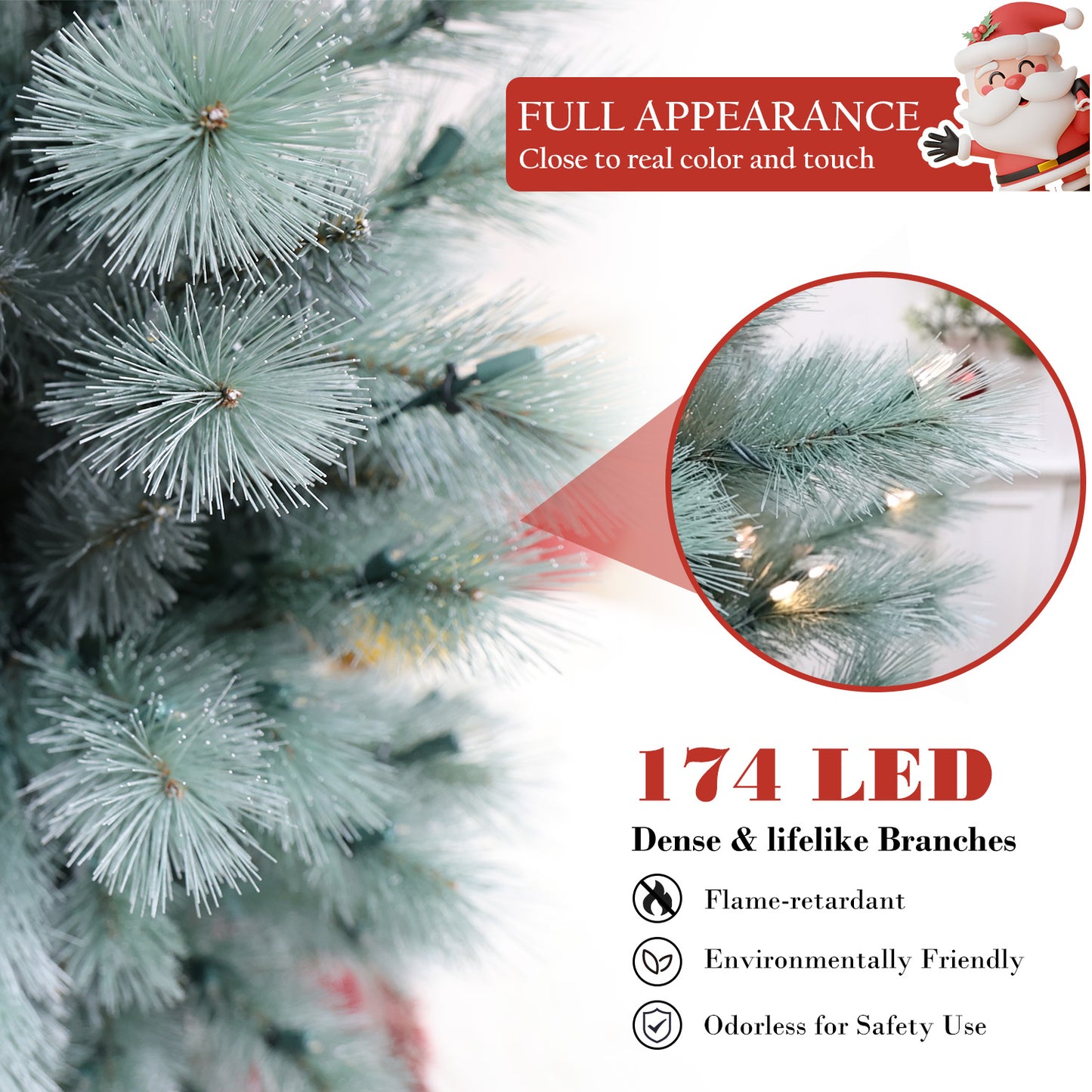 Pre-Lit Potted Pine Christmas Tree, 4 ft (S48FW23-158T-174LED)