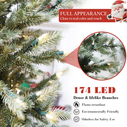 Pre-Lit Potted Pine Christmas Tree, 4 ft (S48FW27-162T-174LED)