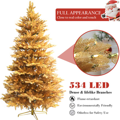 Pre-Lit Traditional Fir Multi-Function Christmas Tree,7.5 ft(B90FW54-1000T-534LED-P)