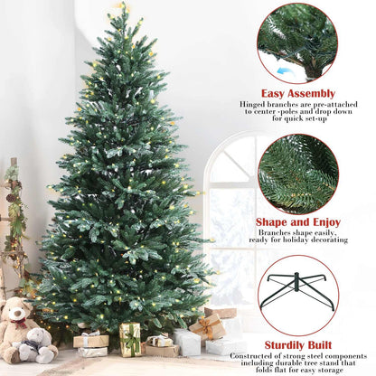 Pre-Lit Traditional Fir Multi-Function Christmas Tree,7.5 ft