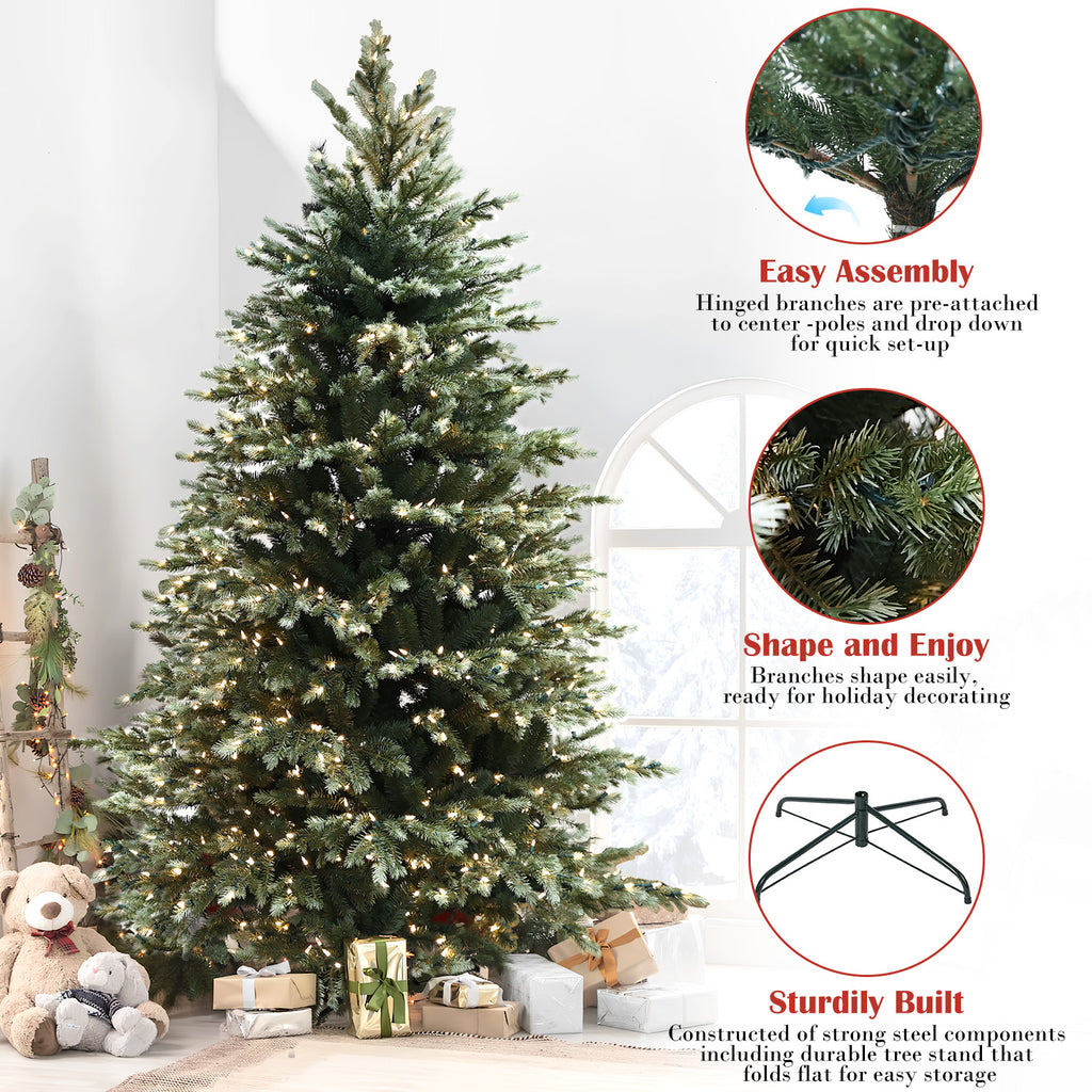 Pre-Lit Traditional Fir Multi-Function Christmas Tree,7.5 ft(B90FW54-807T-534LED)