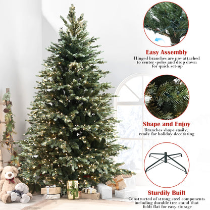 Pre-Lit Traditional Fir Multi-Function Christmas Tree,7.5 ft(B90FW54-807T-534LED)