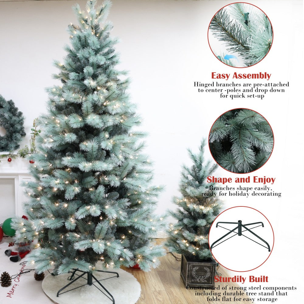 Pre-Lit Traditional Fir Multi-Function Christmas Tree,7.5 ft(B90FW52-1030T-534LED)