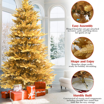 Pre-Lit Traditional Fir Multi-Function Christmas Tree,7.5 ft(B90FW54-1000T-534LED-P)