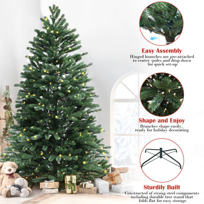 Pre-Lit Traditional Fir Multi-Function Christmas Tree,7.5 ft(B90FW50-796T-498LED)